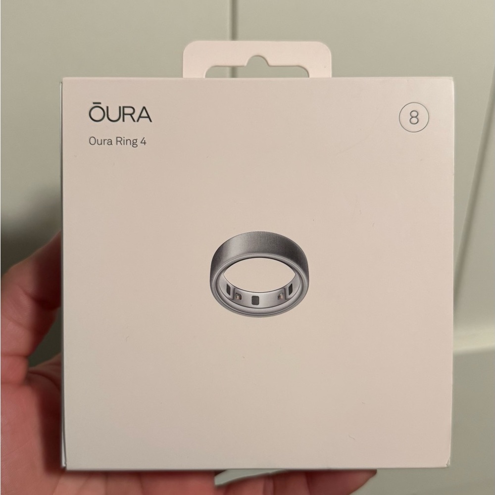 Oura ring gen 4 brushed silver size 8